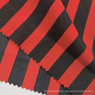 Fashion Red Black Striped Printed Polyester Pongee Fabrics